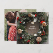 Moderne foto, prettige kerstdeur feestdagenkaart (Voorkant / Achterkant)