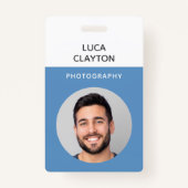 Moderne foto Professionele QR-code Logo Naam Badge (Voorkant)