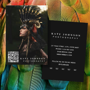 Moderne foto QR code aangepaste sociale media pict Visitekaartje