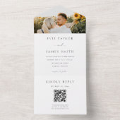 Moderne foto QR-code All In One Uitnodiging (Binnen)