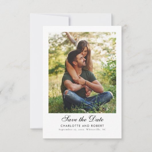 Moderne foto QR-code bruiloft Save The Date (Voorkant)