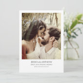 Moderne foto QR Code Bruiloft Save the Date Kaart (Staand voorkant)