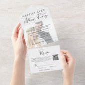 Moderne foto QR-code bruiloftsreceptie All In One Uitnodiging (Afscheurbaar)