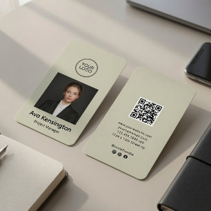 Moderne foto QR-code gepersonaliseerd  Visitekaartje