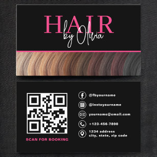Moderne Foto QR Code Hair Stylist Visitekaartje