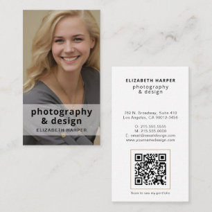 Moderne foto QR-code professioneel minimalistisch Visitekaartje