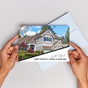 Moderne foto real estate marketing ansichtkaart briefkaart