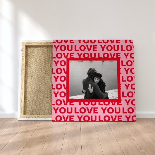 Moderne foto | Rood- en roze liefde U Valentijnse Canvas Afdruk