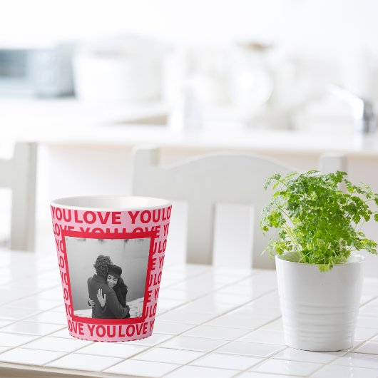 Moderne foto | Rood- en roze liefde U Valentijnse Latte Mok