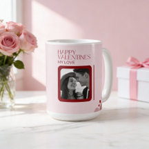 Moderne foto rood & roze gelukkig Valentijnsdag ca