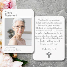 Moderne Foto Rouwkruis Psalm 23 Gebedskaart