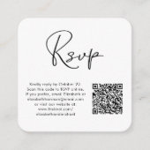 Moderne foto RSVP QR Code Weddenschap Informatiekaartje (Voorkant)