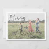 Moderne foto rustieke script elegant feestdagenkaart (Voorkant)