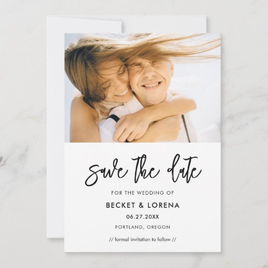 moderne foto save the date (Voorkant)