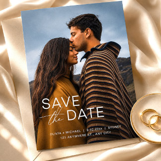 Moderne foto save the date trouwkaart kaart