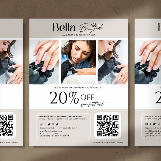 Moderne Foto Schoonheidssalon Nail Tech Flyer
