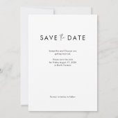 Moderne foto script bruiloft save the date (Achterkant)