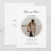 Moderne Foto Script Bruiloft Save The Date (Voorkant / Achterkant)