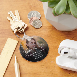 Moderne Foto Script Geschenk Sleutelhanger