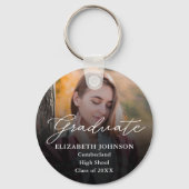 Moderne Foto Script Geschenk Sleutelhanger (Achterkant)