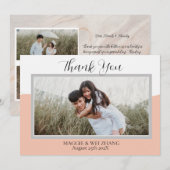 Moderne Foto & Script Tekst Trouw Dankkaart Kaart (Voorkant / Achterkant)
