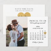 Moderne Foto Sla de Datum Op Kalender April Kaart (Voorkant / Achterkant)