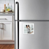 Moderne foto slaat de datumbruiloft op magnetische uitnodiging