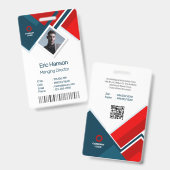 Moderne foto, streepjescode, Logo, naam Badge (Voor- en achterkant)