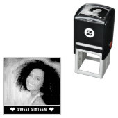 Moderne foto Sweet Sixteen Hearts Zelfinktende Stempel (In situ)