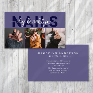 Moderne foto Typografie Nail Artist Visitekaartje