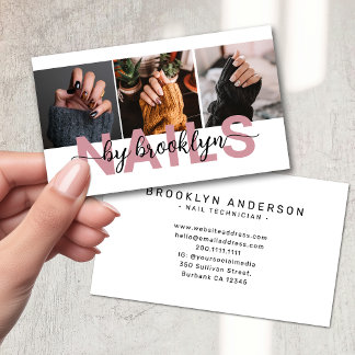Moderne foto Typografie Nail Artist Visitekaartje
