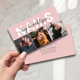 Moderne foto Typografie Nail Artist Visitekaartje