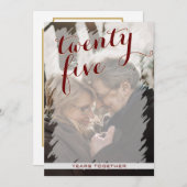 Moderne foto uitnodiging 25e trouwdag (Voorkant / Achterkant)
