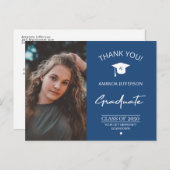 Moderne foto van afstuderen afstuderen bedankt pos briefkaart (Voorkant / Achterkant)