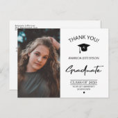 Moderne foto van afstuderen afstuderen bedankt pos briefkaart (Voorkant / Achterkant)
