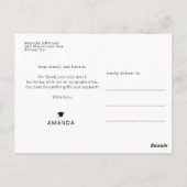 Moderne foto van afstuderen afstuderen bedankt pos briefkaart (Achterkant)