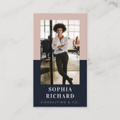 Moderne foto van Blush & Navy Professional Visitekaartje (Voorkant)