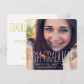 Moderne Foto van High School Graduation Party Kaart (Voorkant / Achterkant)