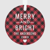 Moderne foto van rode en zwarte buffels ornament (achterkant)