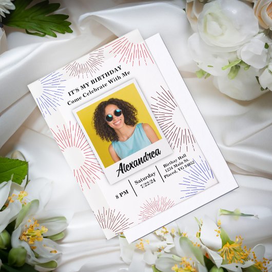 Moderne foto Verjaardagsfeest Fun Celebration Vellum Uitnodigingen