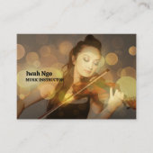 Moderne foto viool instrument spelen visitekaartje (Voorkant)