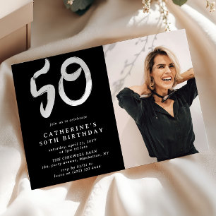 Moderne foto voor 50ste verjaardagsfeest kaart
