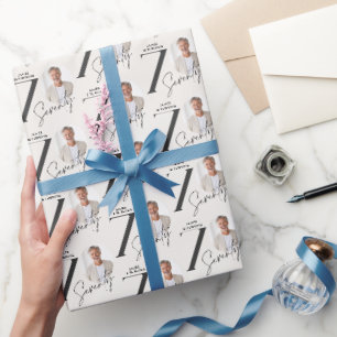 Moderne foto voor 70e verjaardag Minimaal mijlpaal Cadeaupapier