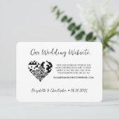 Moderne foto Weddenschap met hart QR-code RSVP Informatiekaartje (Staand voorkant)