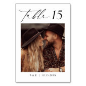 Moderne foto-weduwingstabel nummer kaart (Achterkant)