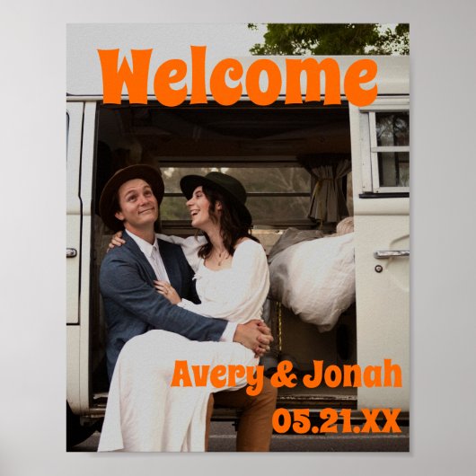 Moderne  foto-weduwschap Welkom Poster (Voorkant)
