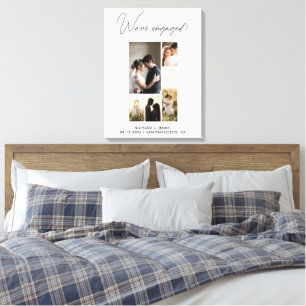 Moderne foto Wij zijn verloofd Verloving Canvas Afdruk