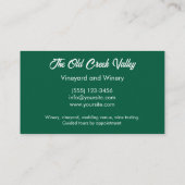 Moderne foto wijngaard visitekaartje (Achterkant)