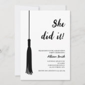 Moderne foto Zwart & Wit Afstudeerder Tassel Afstu Kaart (Voorkant)