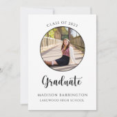 Moderne foto zwart-wit foto Afstuderen Kaart (Voorkant)